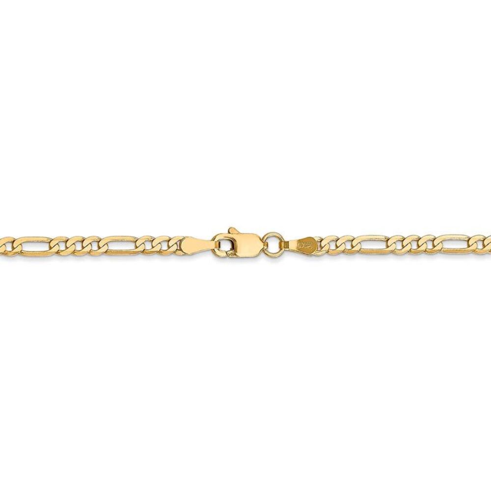 2.75mm, 14k Yellow Gold, Flat Figaro Chain Necklace, 16 Inch - Picture 4 of 8